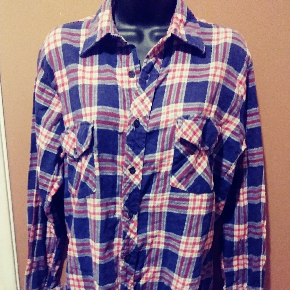 LS1 Fall Winter Fannel Button Up Shirt Sz Medium